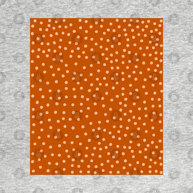 Peach Polka Dot Spots on Terracotta Pattern by OneThreeSix